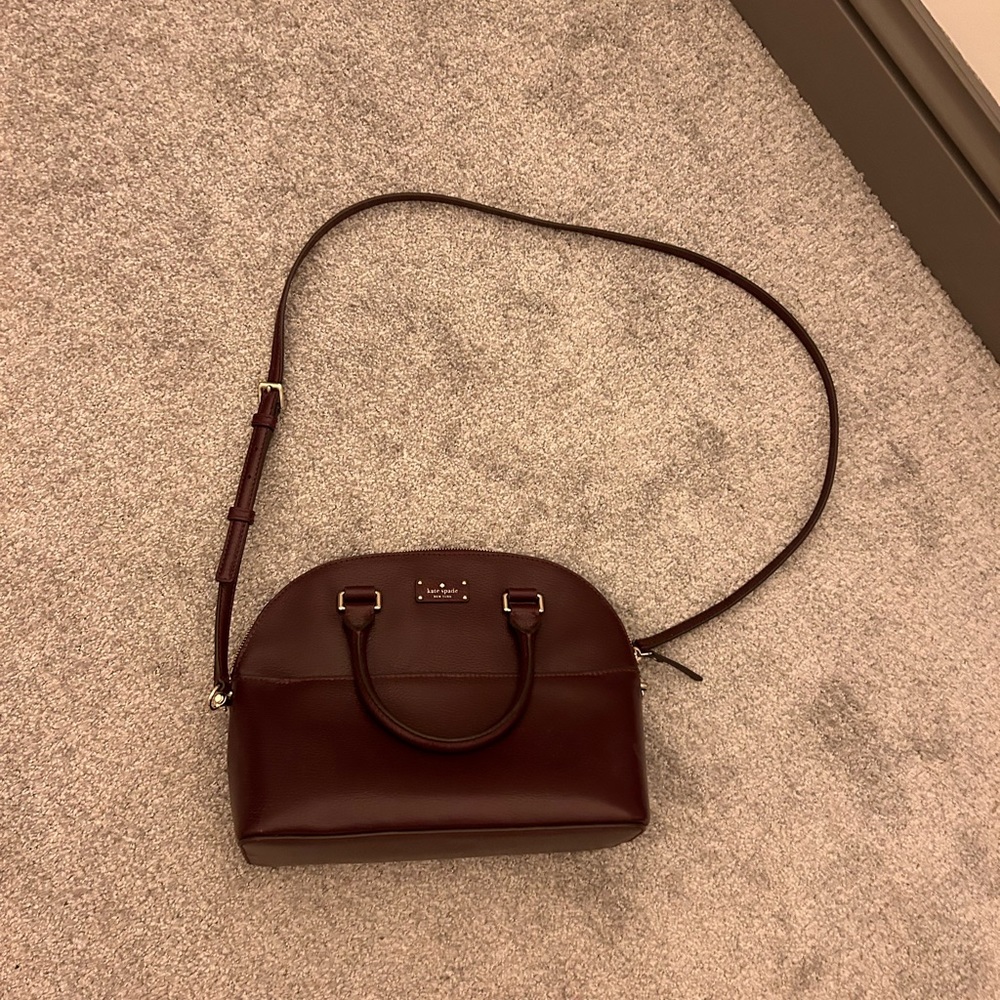 Kate Spade Burgundy Crossbody Dome Satchel